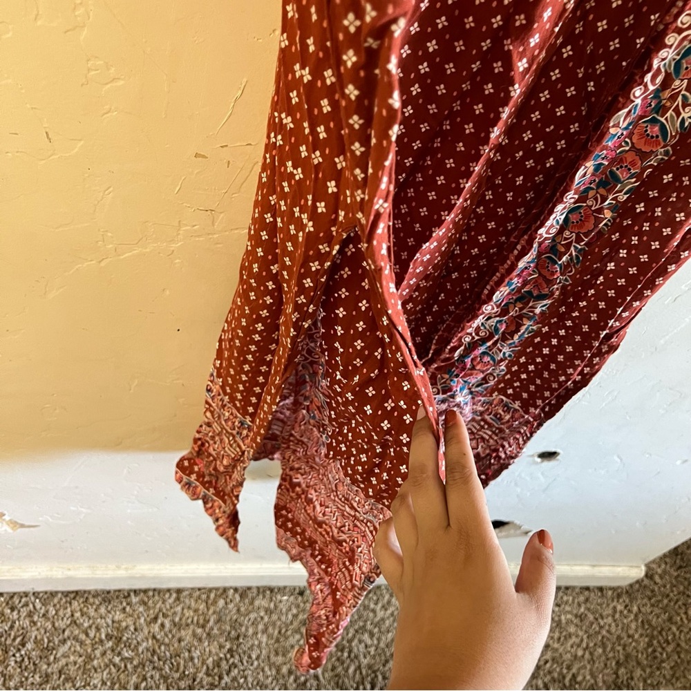 Angie Rust Red Boho Duster Kimono - Picture 4 of 9